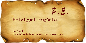Privigyei Eugénia névjegykártya